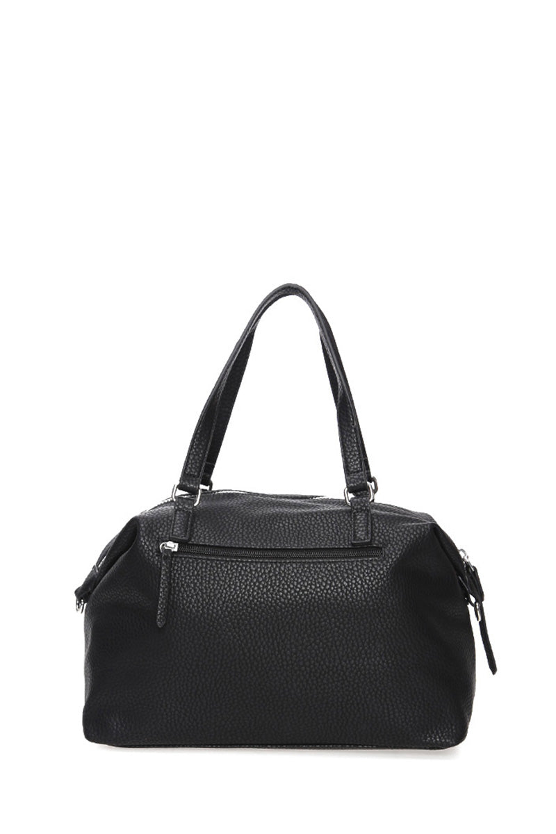 Women's Black Synthetic Leather Shoulder Bag