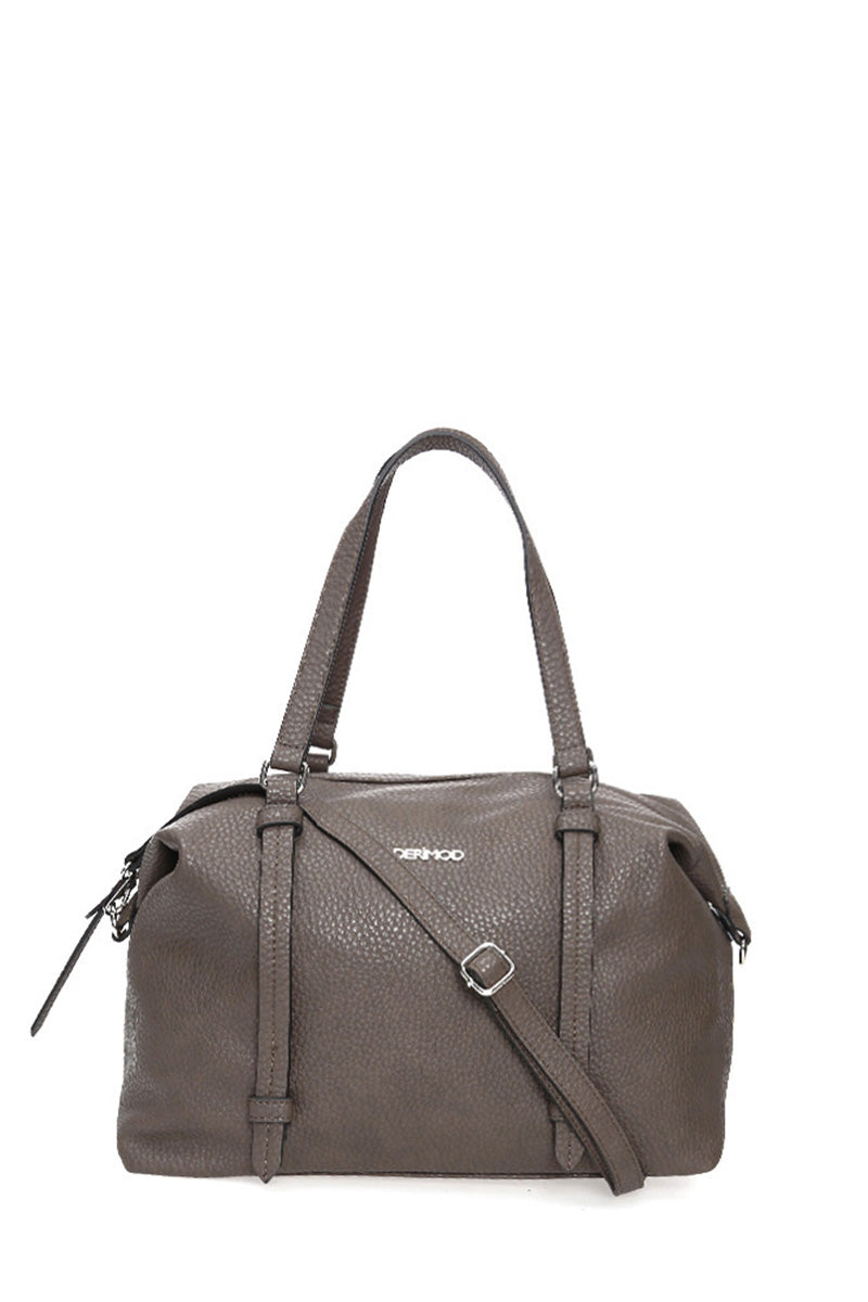 Women's Gray Synthetic Leather Shoulder Bag