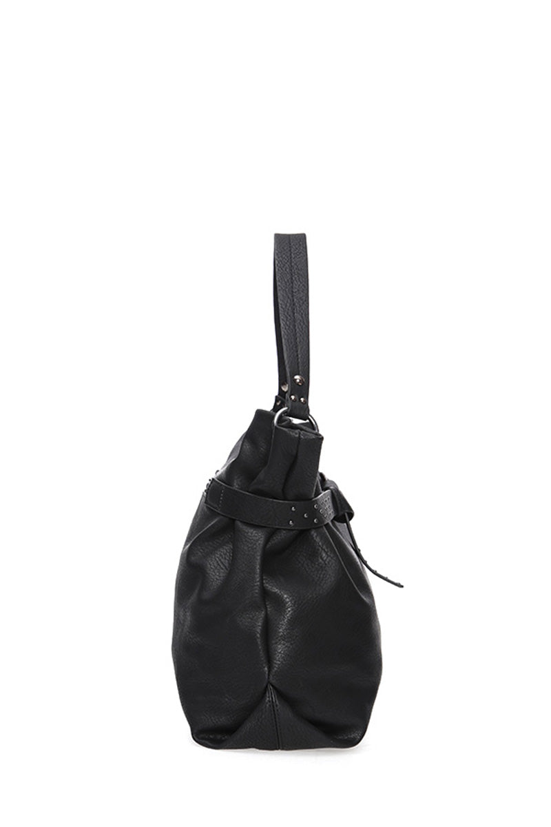 Women's Black Synthetic Leather Shoulder Bag