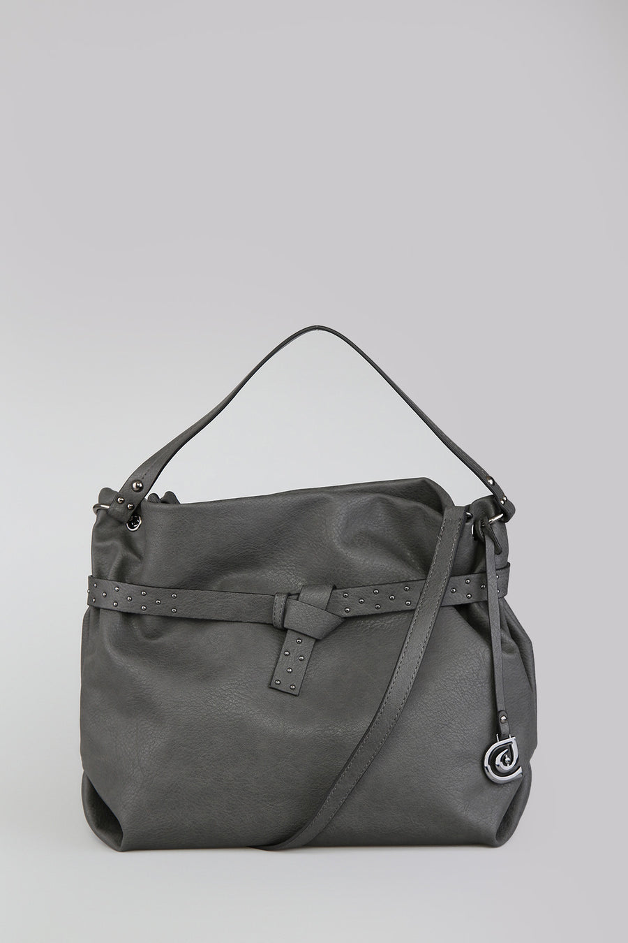 Women's Gray Synthetic Leather Shoulder Bag