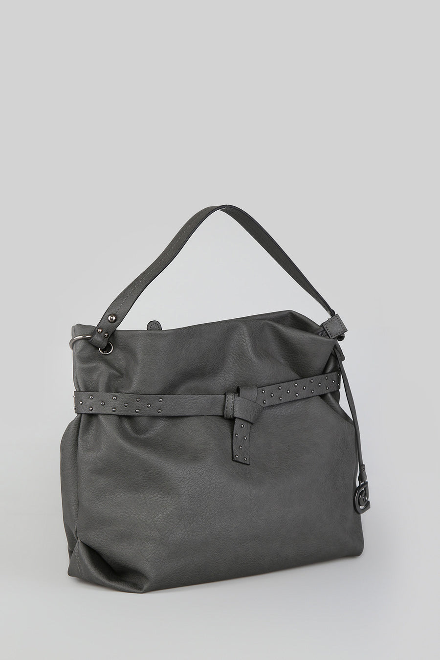Women's Gray Synthetic Leather Shoulder Bag