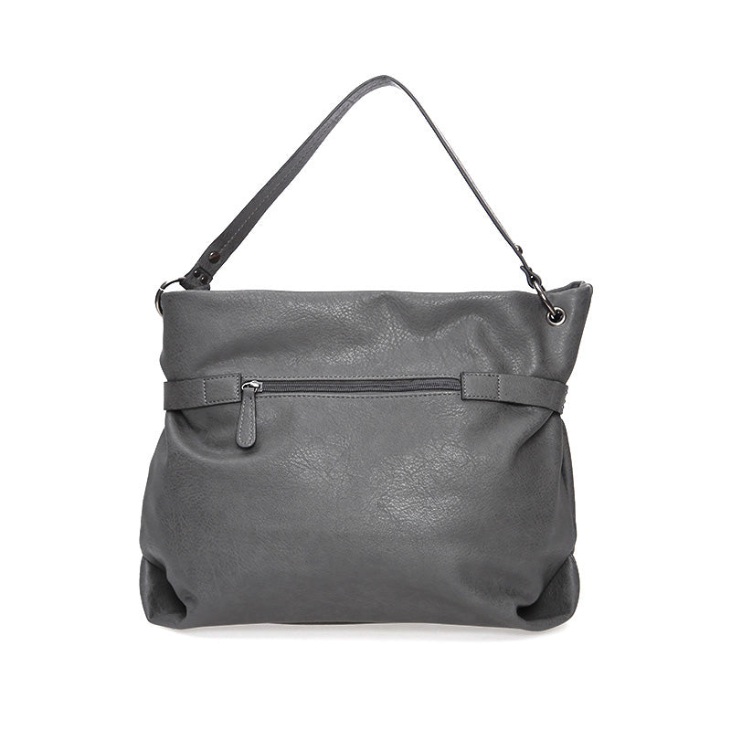 Women's Gray Synthetic Leather Shoulder Bag