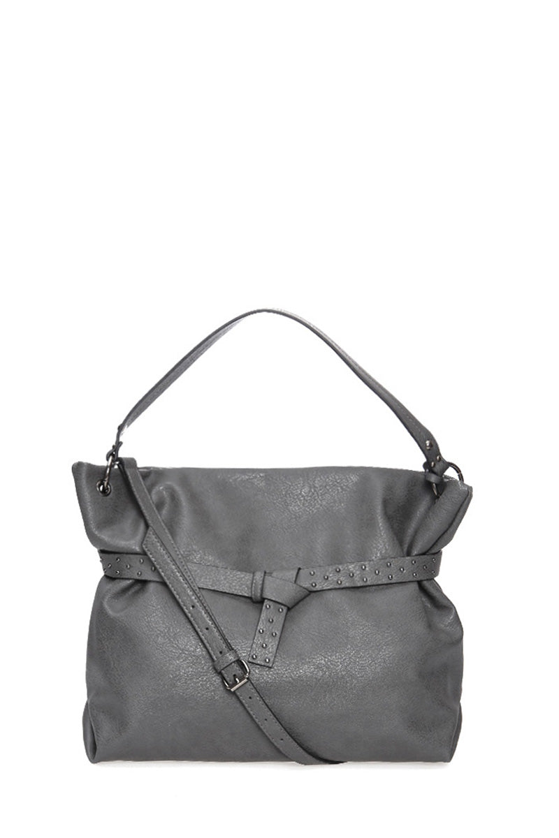 Women's Gray Synthetic Leather Shoulder Bag