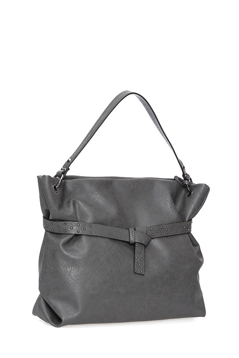 Women's Gray Synthetic Leather Shoulder Bag