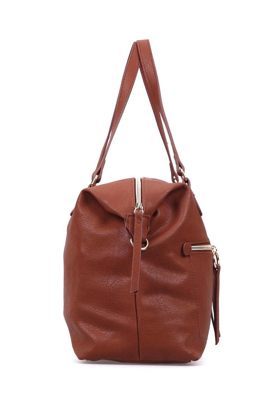 Women's Tan Synthetic Leather Shoulder Bag