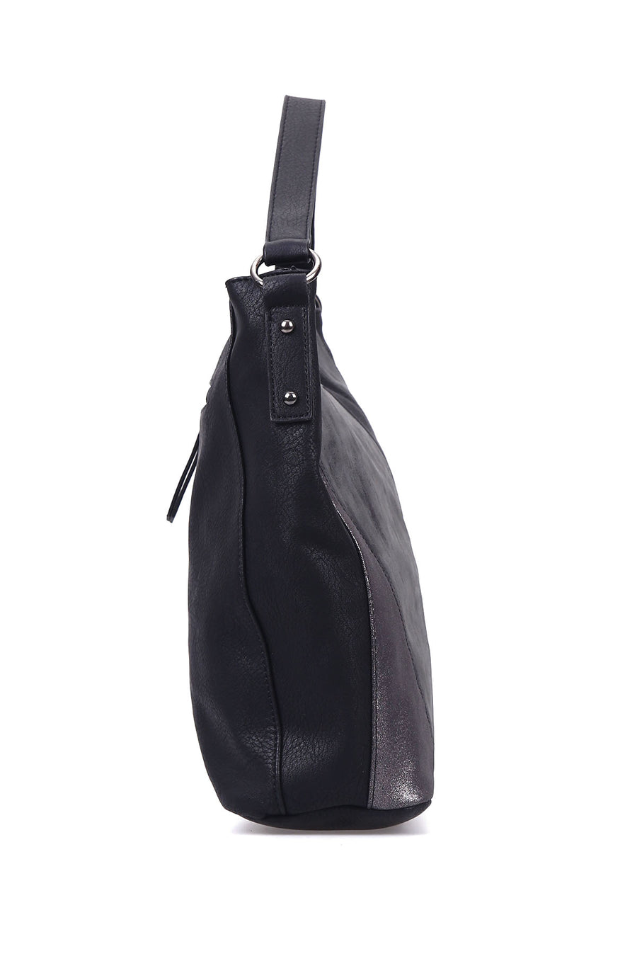 Women's Black Synthetic Leather Shoulder Bag