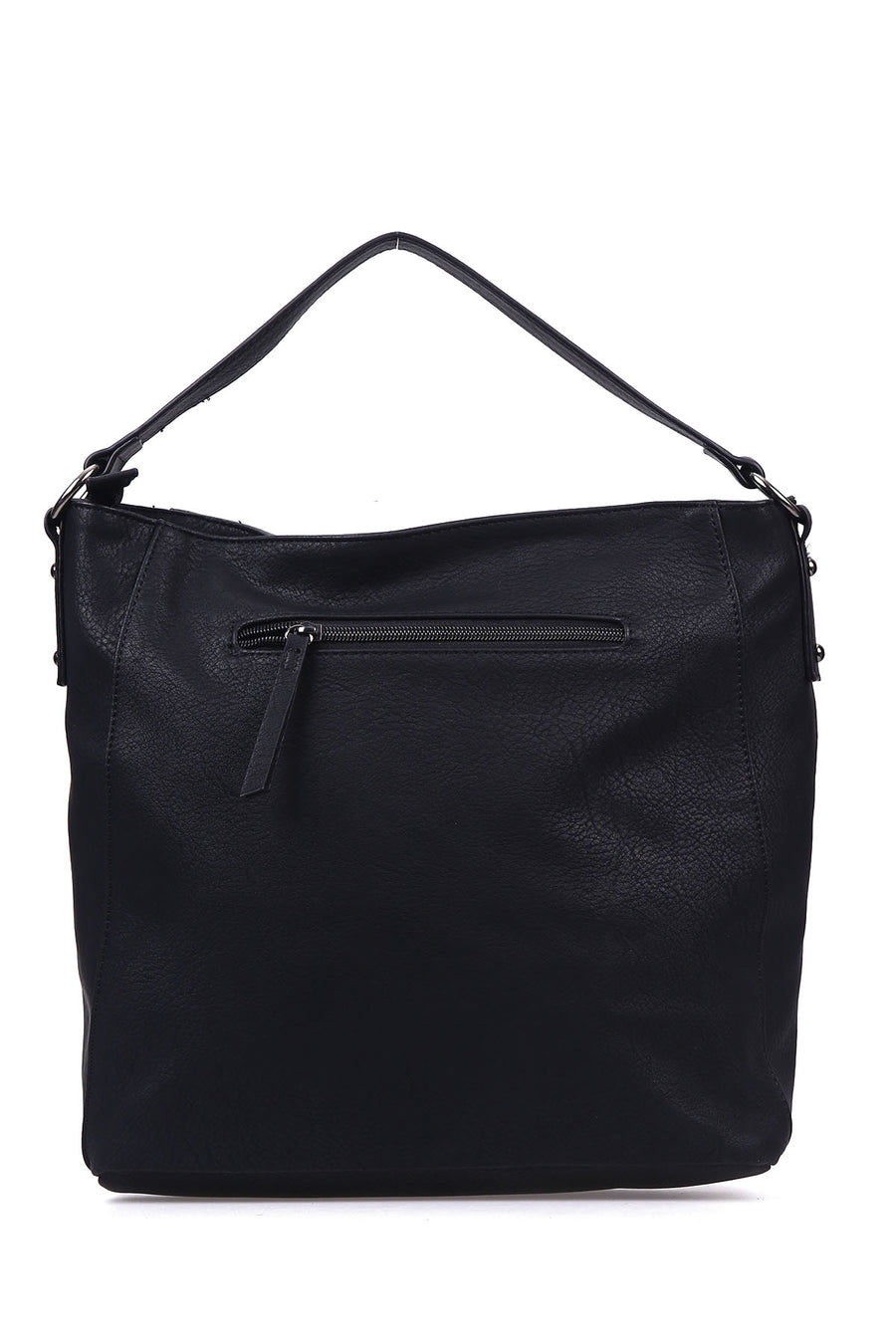 Women's Black Synthetic Leather Shoulder Bag