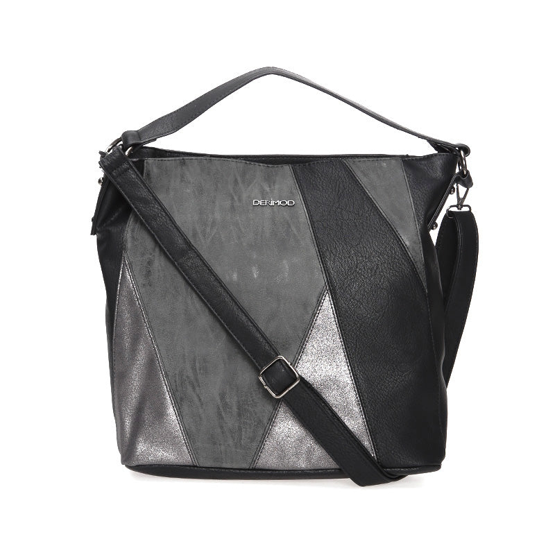 Women's Black Synthetic Leather Shoulder Bag