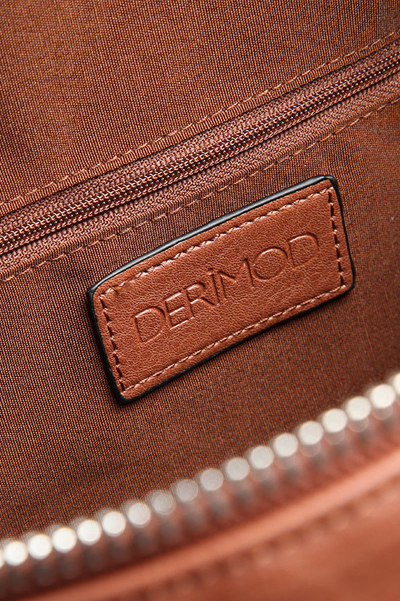 Women's Tan Synthetic Leather Shoulder Bag