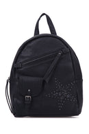 Women's Black Synthetic Leather Backpack | Derimod