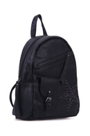 Women's Black Synthetic Leather Backpack | Derimod