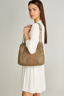 Mink Women's Leather Shoulder Bag with Chain Handle | Derimod