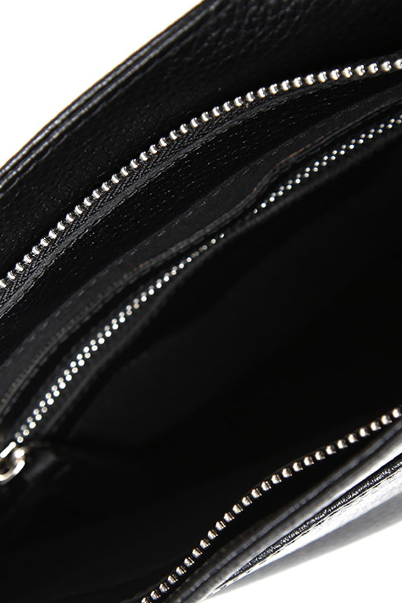 Men's Black Leather Messenger Bag