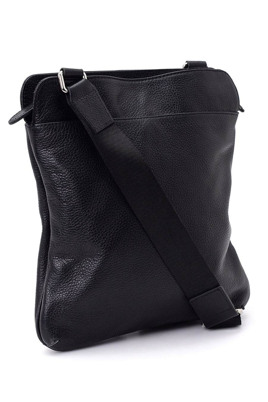 Men's Black Leather Messenger Bag