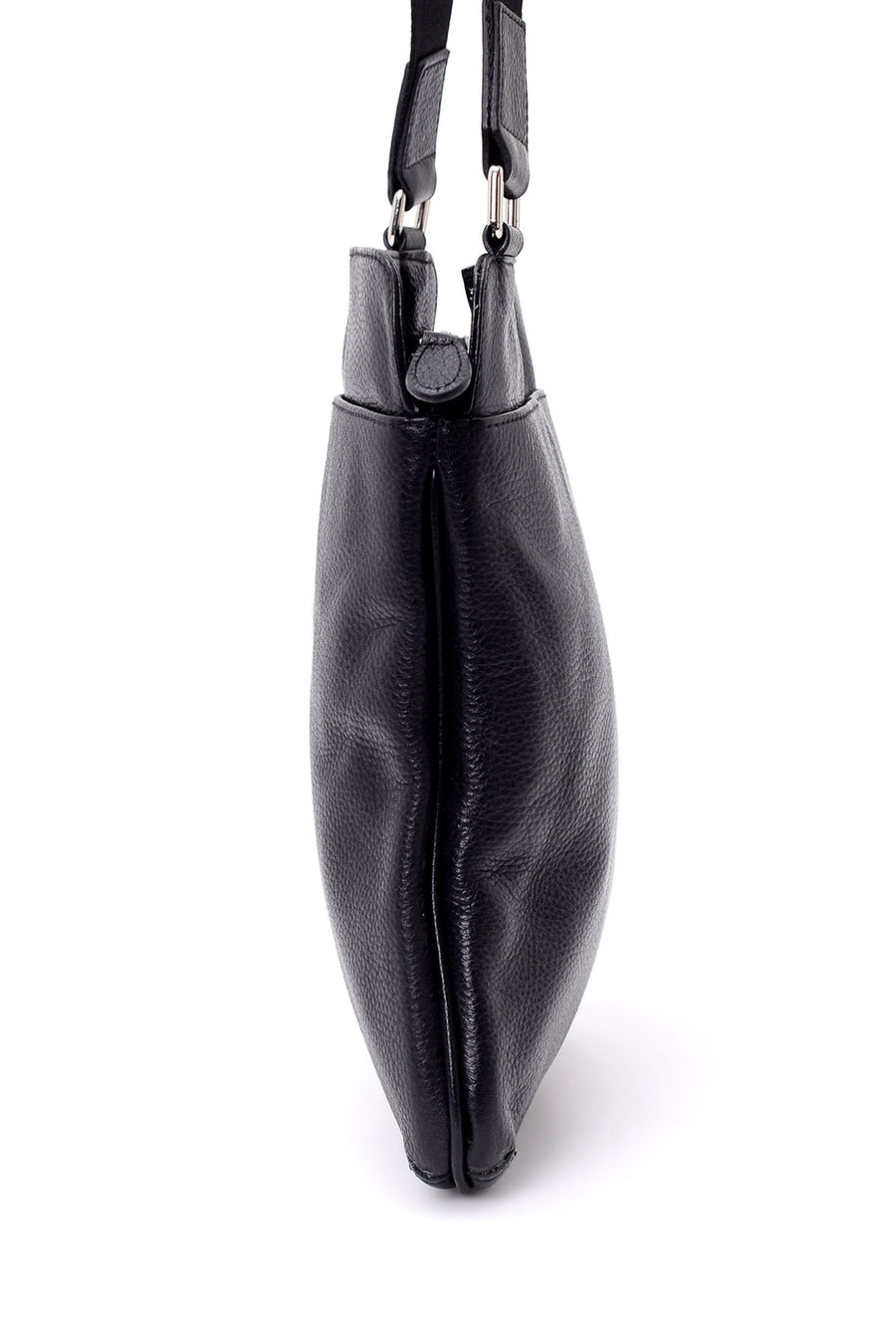 Men's Black Leather Messenger Bag