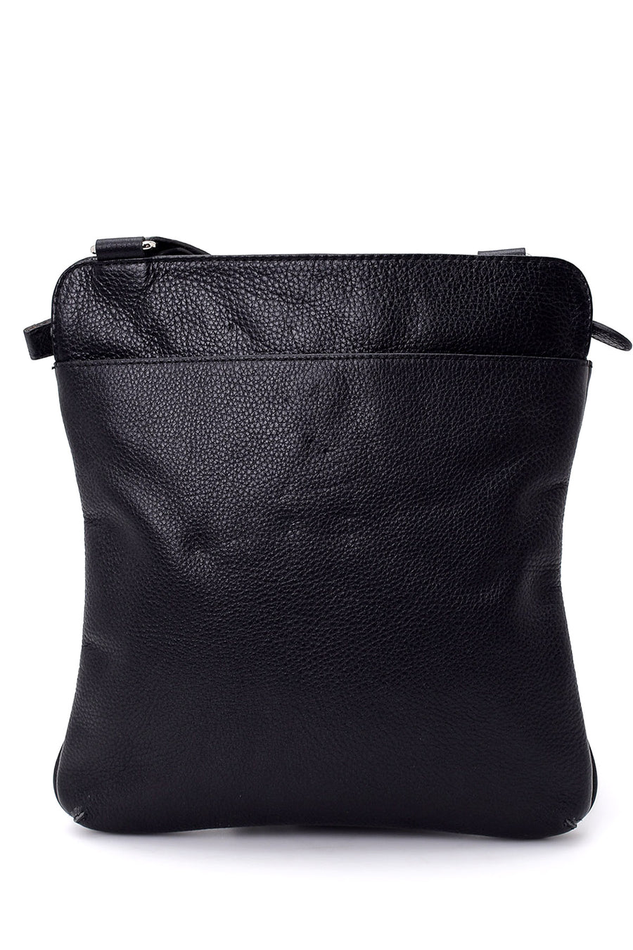 Men's Black Leather Messenger Bag