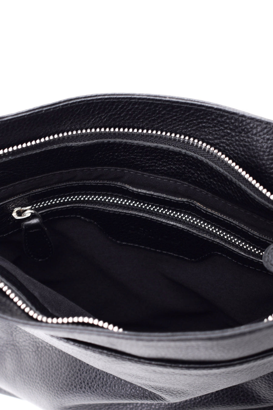 Men's Black Leather Messenger Bag