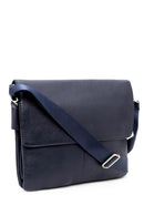 Men's Navy Blue Leather Bag | Derimod