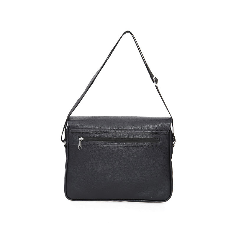 Men's Black Synthetic Leather Bag