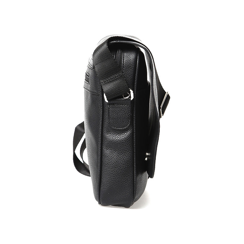 Men's Black Synthetic Leather Bag