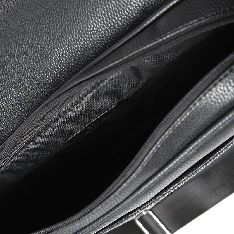Men's Black Synthetic Leather Bag