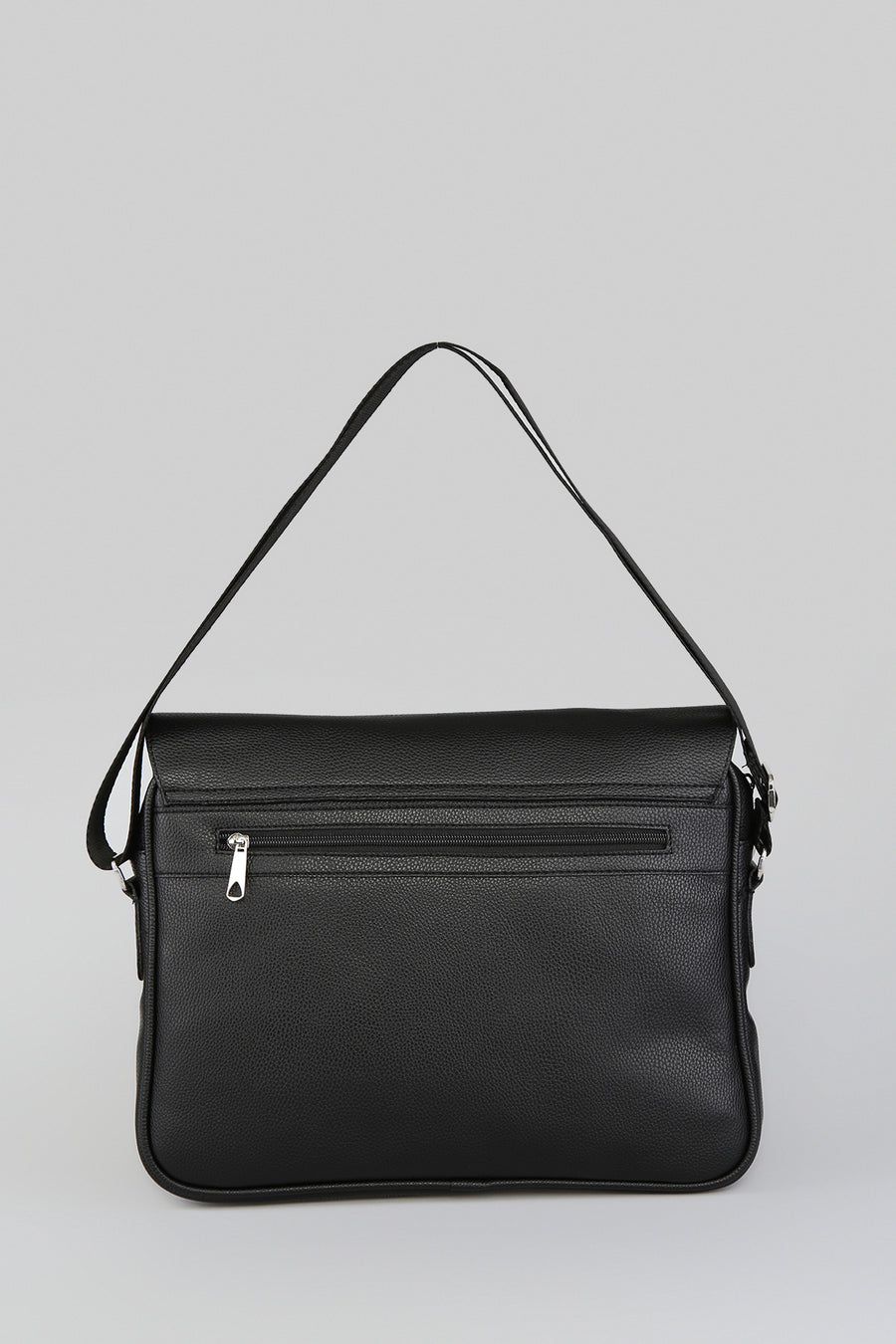 Men's Black Synthetic Leather Bag