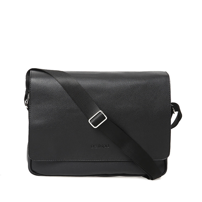 Men's Black Synthetic Leather Bag