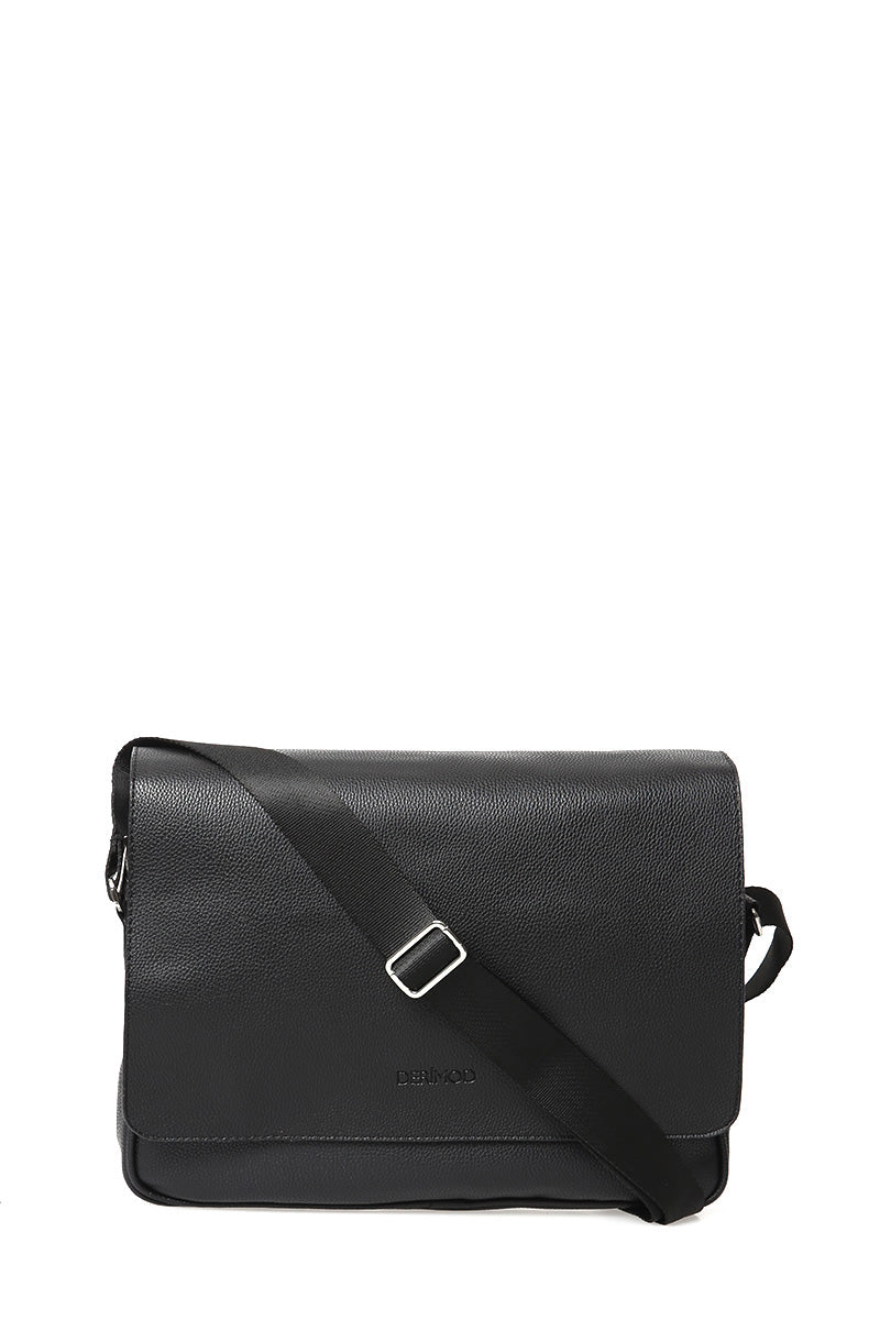 Men's Black Synthetic Leather Bag