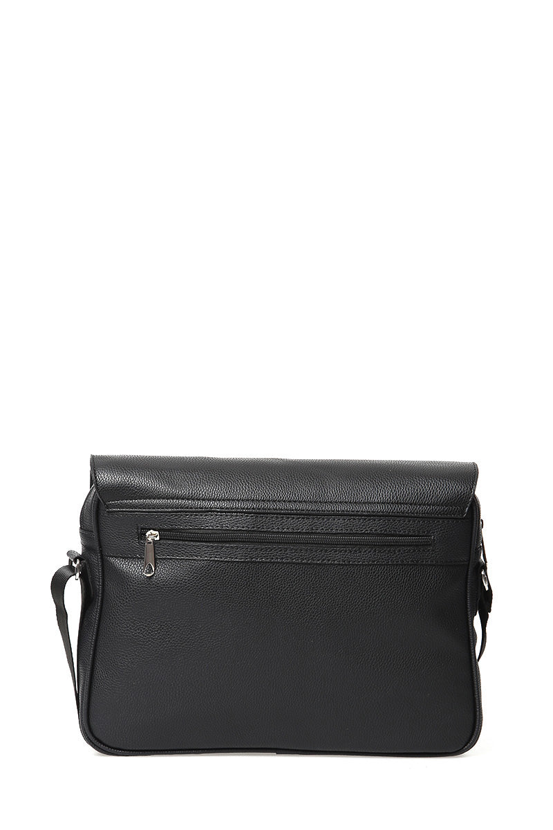 Men's Black Synthetic Leather Bag
