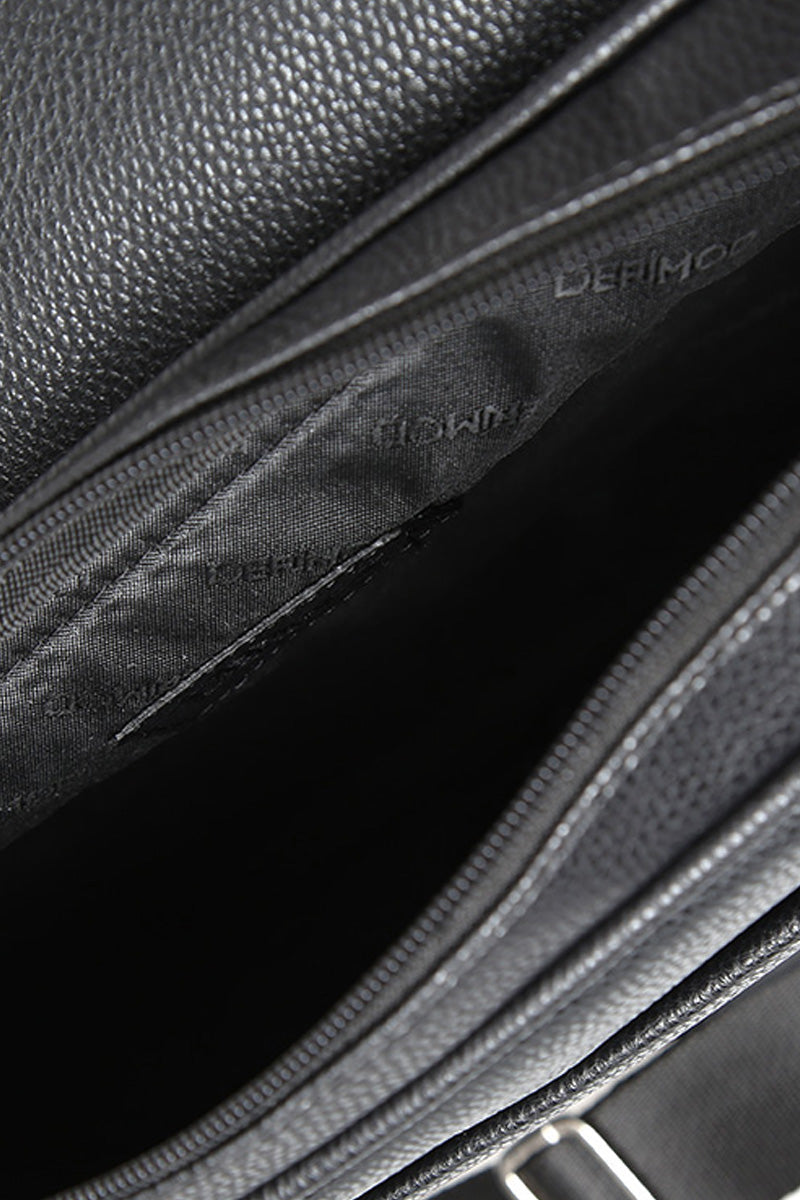 Men's Black Synthetic Leather Bag
