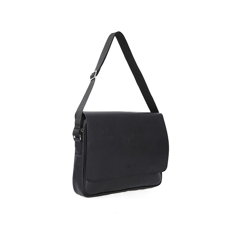 Men's Black Synthetic Leather Bag