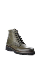 Men's Green Leather Boots | Derimod