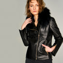 Anita Women's Leather Jacket | Derimod