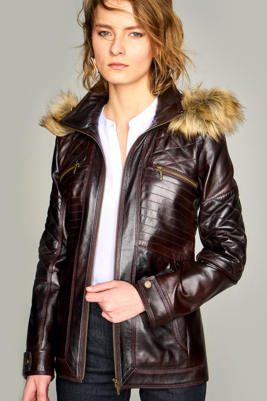 Dorothy Women's Leather Jacket 17WGE542047 | Derimod