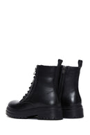 Women's Black Zippered Leather Boots | Derimod