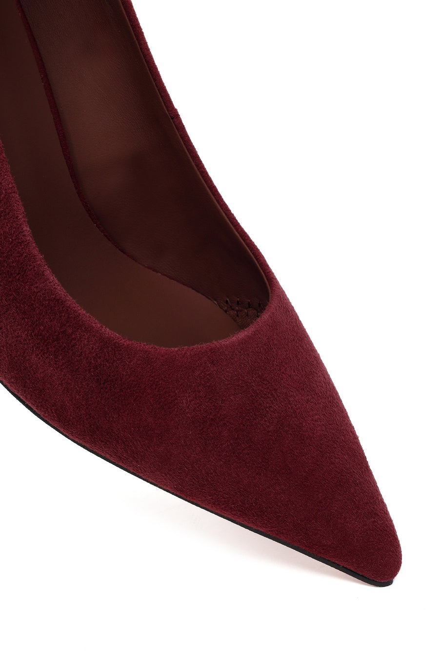 Kadın Bordo İnce Topuklu Süet Deri Stiletto