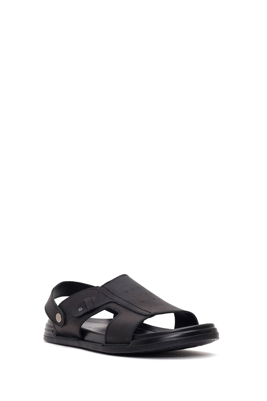 Male Black Nubuck Leather Sandals