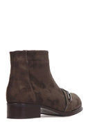 Women's Suede Buckle Boots | Derimod