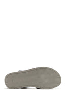 Women's White Ankle Strap Thick Soled Leather Comfort Sandals | Derimod