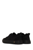 Male Black Lace-Up Thick-Soled Nubuck Leather Sneaker | Derimod