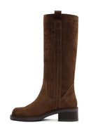 Women's Brown Suede Leather Boots | Derimod