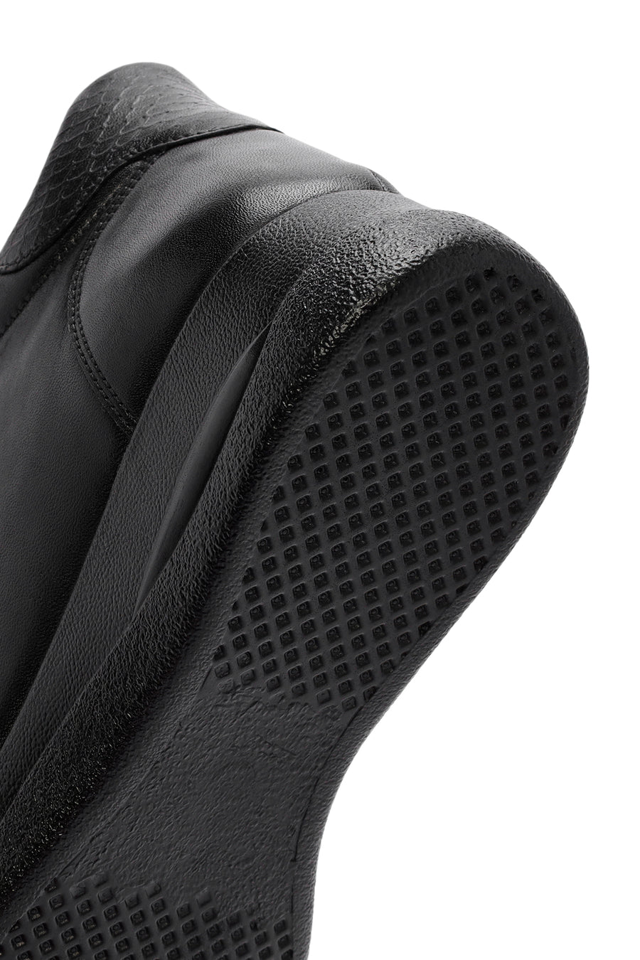 Women's Black Zippered Wedge Heel Leather Comfort Shoes