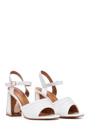 Women's White Thick Heeled Sandals | Derimod