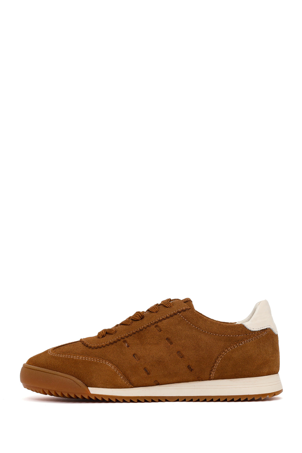 Kadın Taba Bağcıklı Süet Deri Sneaker