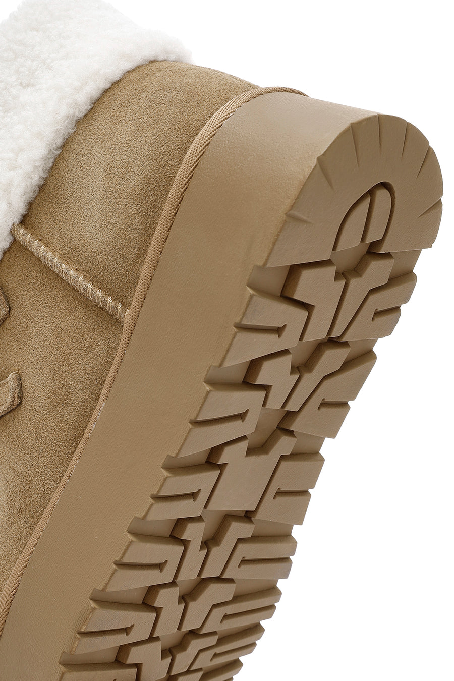Woman Tan Thick-Soled Suede Leather Teddy Bot
