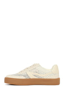 Women's Beige Lace-up Fabric Sneaker | Derimod