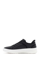 Skechers Men's Black Court Break Lace-Up Chunky Sole Leather Sneakers | Derimod