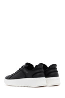 Skechers Men's Black Court Break Lace-Up Chunky Sole Leather Sneakers | Derimod