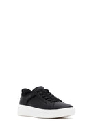 Skechers Men's Black Court Break Lace-Up Chunky Sole Leather Sneakers | Derimod