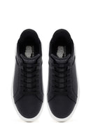 Skechers Men's Black Court Break Lace-Up Chunky Sole Leather Sneakers | Derimod